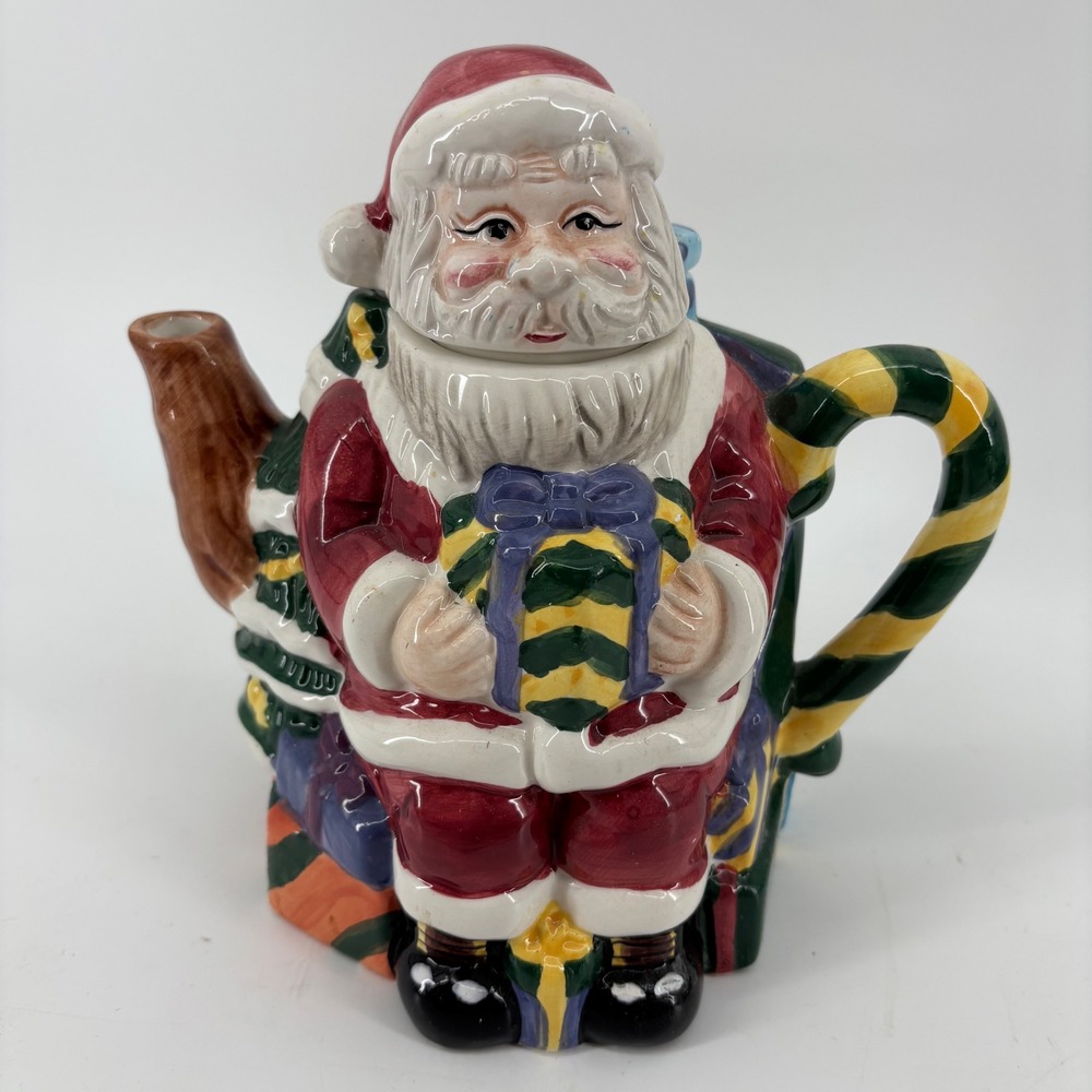 Old Time Pottery Santa Claus‎ Ceramic Figural Teapot Nostalgic Vintage Kitschy